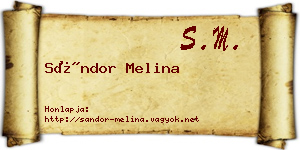 Sándor Melina névjegykártya
